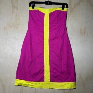Britt Ryan Strapless Dress Pink And Yellow Size 6 Colorful